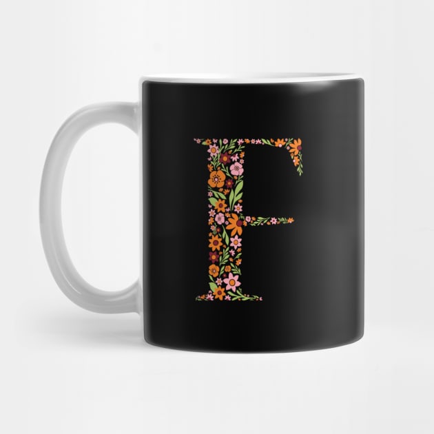 Retro Floral Letter F by zeljkica